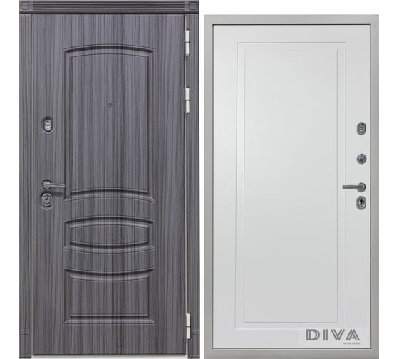 Дверь DIVA 42 2050x960 мм Правая Сандал серый - Н10 Белый Софт УТ-00074681 1