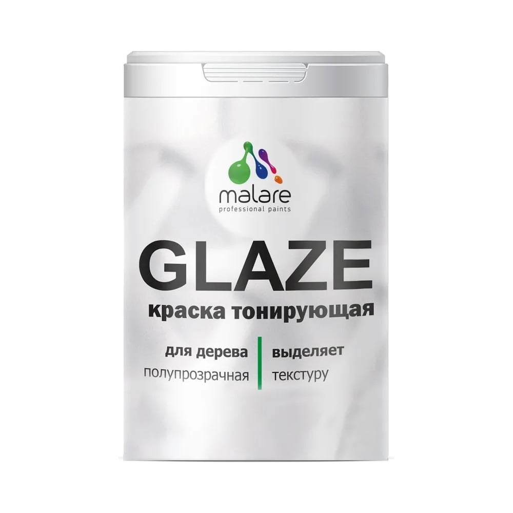 Краска MALARE Glaze тонирующая, по дереву, лессирующая, папоротник, 0.9 .