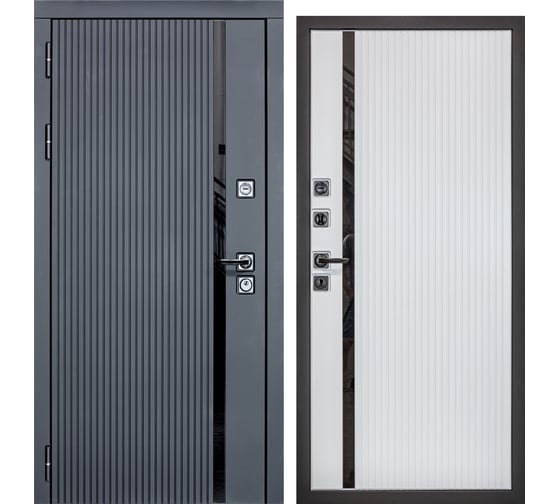 Дверь DIVA МХ-46 2050x860 мм Левая Антрацит софт - Белый матовый УТ-00075625 1
