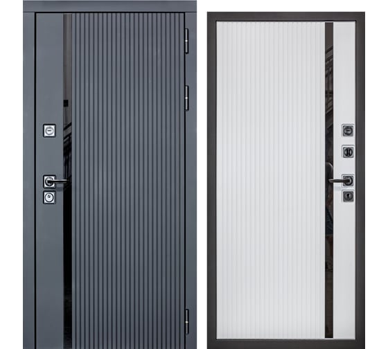 Дверь DIVA МХ-46 2050x860 мм Правая Антрацит софт - Белый матовый УТ-00075626
