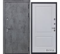 Дверь DIVA 51 2050x860 мм Правая Бетон Темный - Д7 Белый Софт УТ-00071890