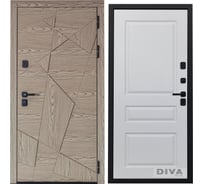 Дверь DIVA 97/1 2050x860 мм Правая Дуб натуральный - Д13 Белый Софт УТ-00074890