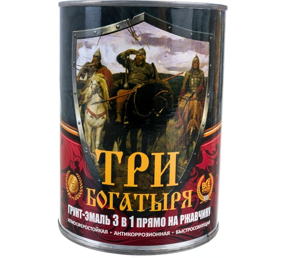 Грунт-эмаль 3 в 1 КраскаВо МЕТА-МБ ТРИ БОГАТЫРЯ (графитовый серый; RAL 7024; 0.9 кг) 4620105771375