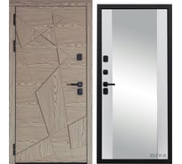 Дверь DIVA 97/1 2050x860 мм Зеркало Левая Дуб натуральный - Д15 Белый Софт УТ-00074965