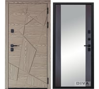 Дверь DIVA 97/1 2050x860 мм Зеркало Правая Дуб натуральный - Д15 Венге УТ-00074968