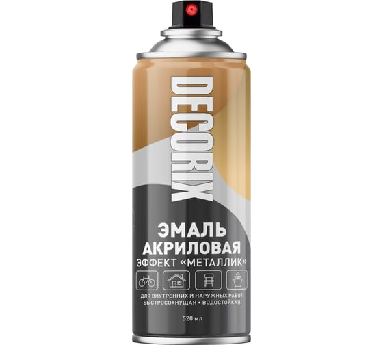 Аэрозольная эмаль Decorix (металлик; глянцевая; акриловая; красный; 520 мл) 0103-44 DX