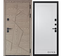 Дверь DIVA 97/1 2050x960 мм Правая Дуб натуральный - Н10 Белый Софт УТ-00074951