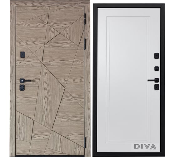 Дверь DIVA 97/1 2050x960 мм Правая Дуб натуральный - Н10 Белый Софт УТ-00074951
