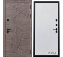 Дверь DIVA 97/2 2050x860 мм Правая Дуб коньяк - Д11 Белый Софт УТ-00072345