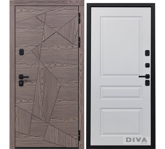 Дверь DIVA 97/2 2050x860 мм Правая Дуб коньяк - Д13 Белый Софт УТ-00074826 1