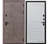 Дверь DIVA 97/2 2050x960 мм Правая Дуб коньяк - Д13 Белый Софт УТ-00074828