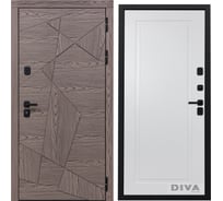 Дверь DIVA 97/2 2050x860 мм Правая Дуб коньяк - Н10 Белый Софт УТ-00074846