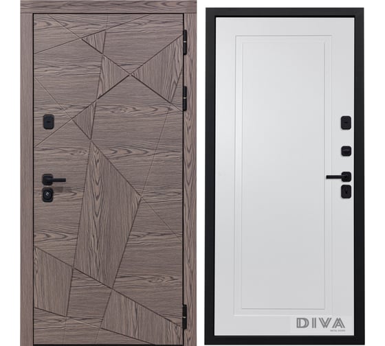 Дверь DIVA 97/2 2050x860 мм Правая Дуб коньяк - Н10 Белый Софт УТ-00074846