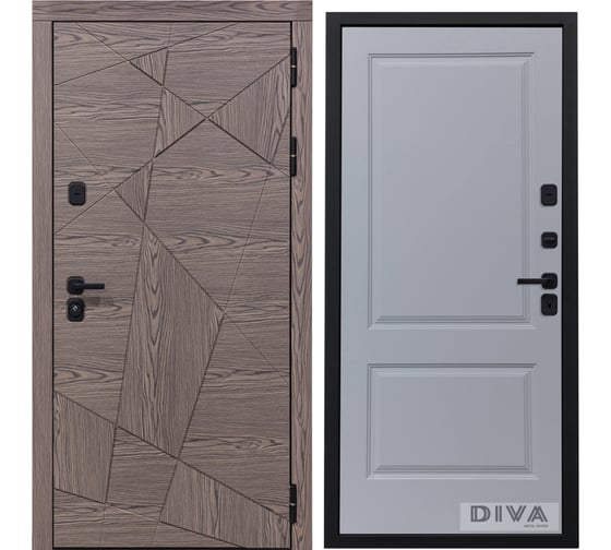 Дверь DIVA 97/2 2050x960 мм Правая Дуб коньяк - Д7 Силк Маус УТ-00074843
