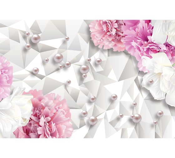 Фотообои DIVINO Пионы с жемчугом, 400x270 см T-185 1