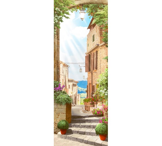 Фотообои DIVINO Лестница с цветами, 100x270 см T-142