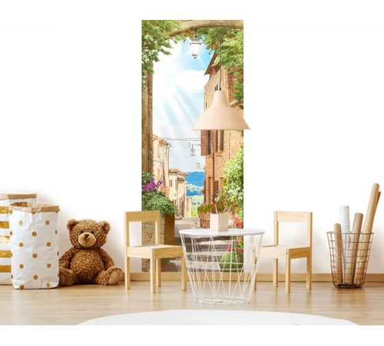 Фотообои DIVINO Лестница с цветами, 100x270 см T-142