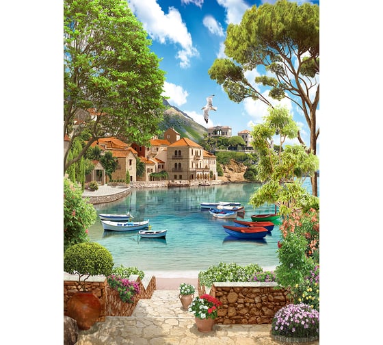 Фотообои DIVINO Лодки у берега, 200x270 см T-146 1