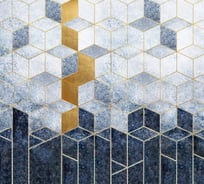 Фотообои DIVINO Кубы с золотым узором, 300x270 см T-136