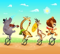 Фотообои DIVINO Животные музыканты, 300x270 см T-098