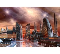 Фотообои DIVINO Звездное небо над городом, 400x270 см T-107