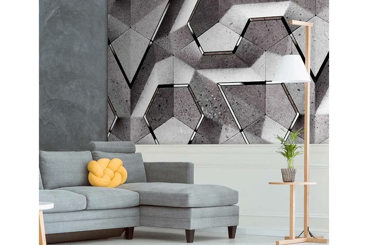 Бумажные бесшовные фотообои Verol 3D-геометрия (3.1 кв.м; 200x155 см ...