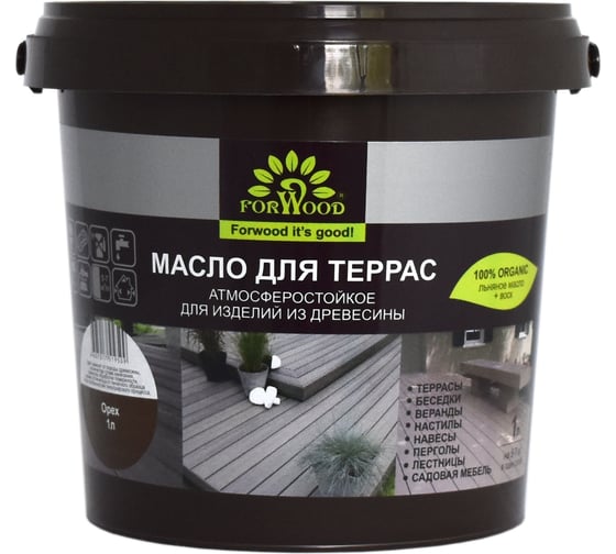 Масло для террас Forwood (орех; 1 л) 4607017519509 1