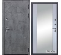 Дверь DIVA 51 2050x960 мм Зеркало Правая Бетон темный - Д15 Силк маус УТ-00074340