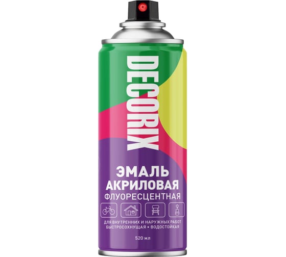 Аэрозольная эмаль Decorix (флуоресцентная; матовая; акриловая; оранжевый; 520 мл) 0102-02 DX