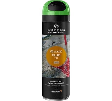 Аэрозольный флуоресцентный маркер для стройки, геодезии Soppec Fluo TP зеленый 141518