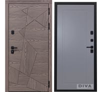 Дверь DIVA 97/2 2050x960 мм Правая Дуб коньяк - Н10 Силк Маус УТ-00074848