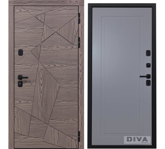 Дверь DIVA 97/2 2050x960 мм Правая Дуб коньяк - Н10 Силк Маус УТ-00074848 1