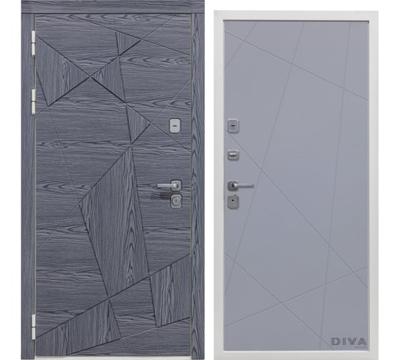 Дверь DIVA 97/3 2050x860 мм Левая Дуб Графит - Д11 Силк Маус УТ-00073373