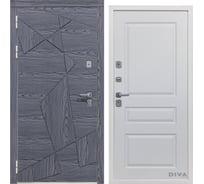 Дверь DIVA 97/3 2050x960 мм Левая Дуб Графит - Д13 Белый Софт УТ-00074988