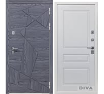 Дверь DIVA 97/3 2050x960 мм Правая Дуб Графит - Д13 Белый Софт УТ-00074989