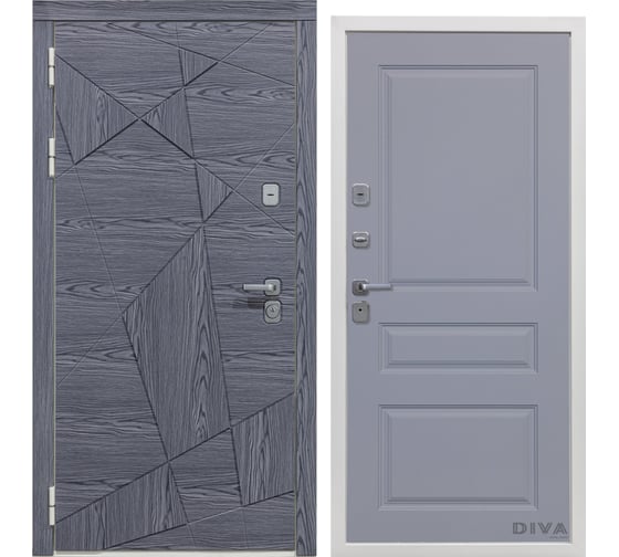 Дверь DIVA 97/3 2050x860 мм Левая Дуб Графит - Д13 Силк Маус УТ-00075001