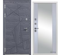 Дверь DIVA 97/3 Зеркало 2050x860 мм Левая Дуб Графит - Д15 Силк Маус УТ-00074908