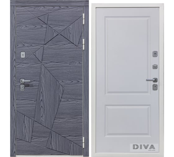 Дверь DIVA 97/3 2050x860 мм Правая Дуб Графит - Д7 Белый Софт УТ-00073540 1