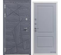 Дверь DIVA 97/3 2050x960 мм Левая Дуб Графит - Д7 Силк Маус УТ-00074903