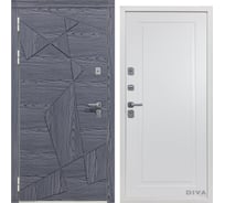 Дверь DIVA 97/3 2050x960 мм Левая Дуб Графит - Н10 Белый Софт УТ-00074972