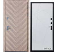 Дверь DIVA 98 2050x960 мм Левая Орех шоколадный - Д11 Белый Софт УТ-00075856
