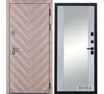 Дверь DIVA 98 Зеркало 2050x860 мм Правая Орех шоколадный - Д15 Силк Маус УТ-00075886