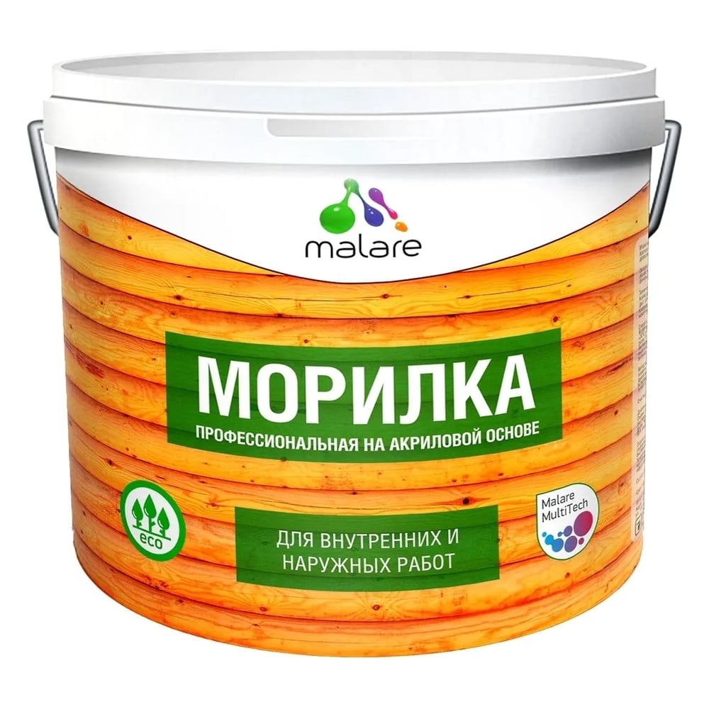 Морилка для дерева MALARE Professional (акриловая; еловая зелень; 9 кг)  2036770257687 - выгодная цена, отзывы, характеристики, фото - купить в  Москве и РФ