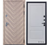 Дверь DIVA 98 2050x860 мм Правая Орех шоколадный - Д7 Белый Софт УТ-00075819