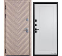 Дверь DIVA 98 2050x860 мм Левая Орех шоколадный - Н10 Белый Софт УТ-00075801