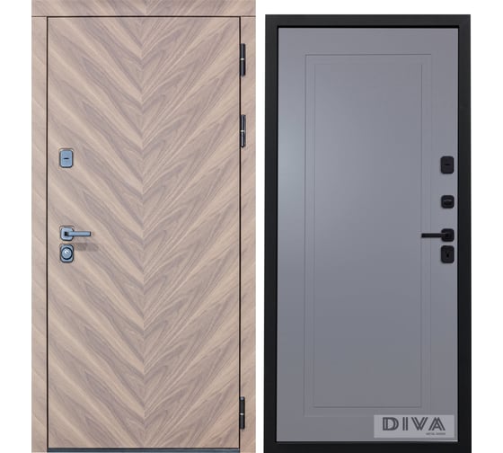 Дверь DIVA 98 2050x960 мм Правая Орех шоколадный - Н10 Силк Маус УТ-00075799 1