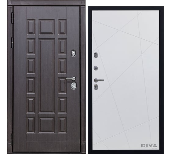 Дверь DIVA 38 2050x960 мм Левая Венге - Д11 Белый Софт УТ-00075088