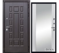 Дверь DIVA 38 Зеркало 2050x860 мм Правая Венге - Д15 Белый Софт УТ-00075211