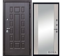 Дверь DIVA 38 Зеркало 2050x860 мм Правая Венге - Д15 Сандал Белый УТ-00073669