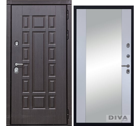 Дверь DIVA 38 Зеркало 2050x860 мм Правая Венге - Д15 Силк Маус УТ-00073579